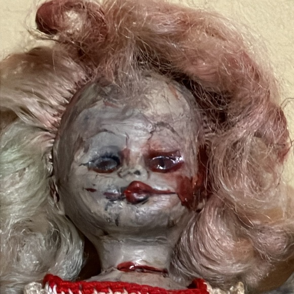 Scary Creepy Hand Painted Doll - Picture 2 of 9